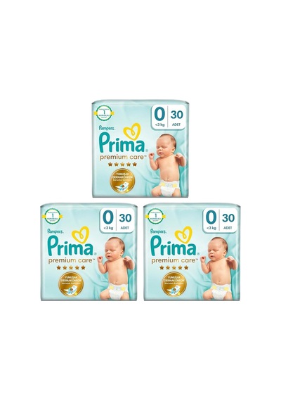 Prima Bebek Bezi Premium Care 0 Numara 30 Adet 3'lü Paket