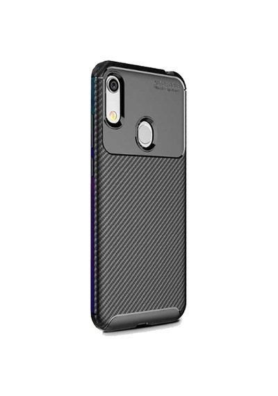 Huawei Y6 2019 Karbon Desenli Negro Silikon Kılıf Siyah