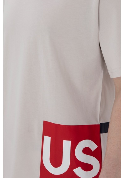U.S. Polo Assn. Erkek Comfort Fit Bisiklet Yaka Açık Gri Tişört 50306879-VR001