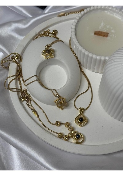 Her Dilde Seni Seviyorum Yazan Çelik Kolye Gold - Gümüş