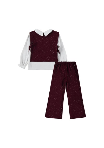 Civil Girls Yakalı 10-13 Yaş Takım - Bordo
