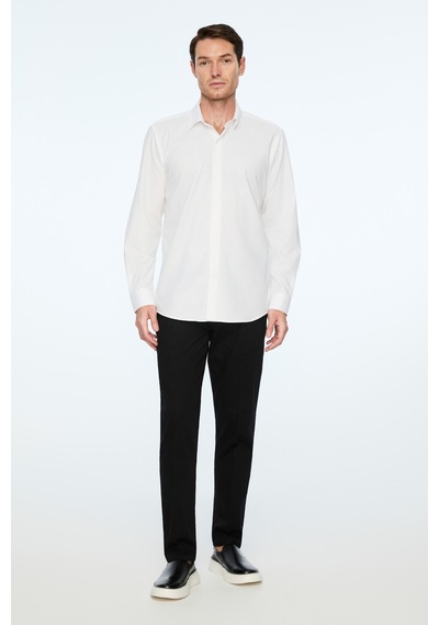 Morven Erkek Beyaz Basic Regular Fit Sert Yaka Gömlek 26mc004059600 Beyaz