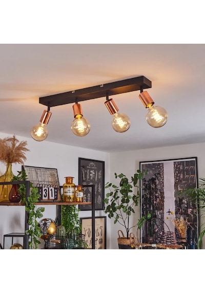Riolıght Modern1 Siyah1 4xe27 Duylu Mafsallı Hareketli Başlık Glop Ampul Hariç Metal Spot Avize Siyah