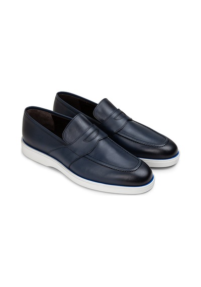 Deery Hakiki Deri Mavi Erkek Loafer Ayakkabı - 01960mmvıc01 Mavi