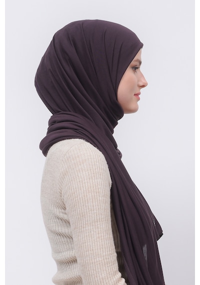 Altobeh Tesettür Kadın Düz Renk Penye Şal Hijab - Kahverengi
