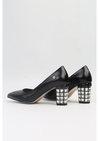 Pierre Cardin Pc-51201 - 3478 Siyah Kırışık - Kadın Topuklu Ayakkabı 001