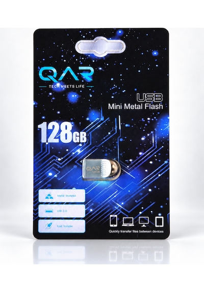 Qar Usb Flash Bellek Mini Metal 128 Gb Usb 3.0  Güvenli