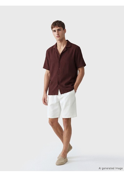 Lcw Vision Bordo Regular Fit Resort Yaka Müslin Erkek Gömlek Lcw Vision Bordo Regular Fit Resort Yaka Müslin Erkek Gömlek