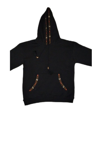 Bigdart Kadın Oversize Kapşonlu Şardonlu Nakışlı Üç İplik Siyah Kadın Sweatshirt SiYAH