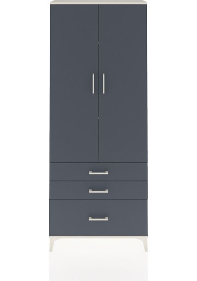 Arges Dolap 3 Raflı 3 Çekmeceli 2 Kapaklı 88x30x221 Aytaşı-antrasit Aytası