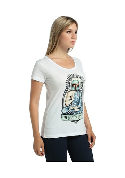 Bant Giyim - Star Wars Boba Fett Beyaz Kadın T-Shirt Tişört