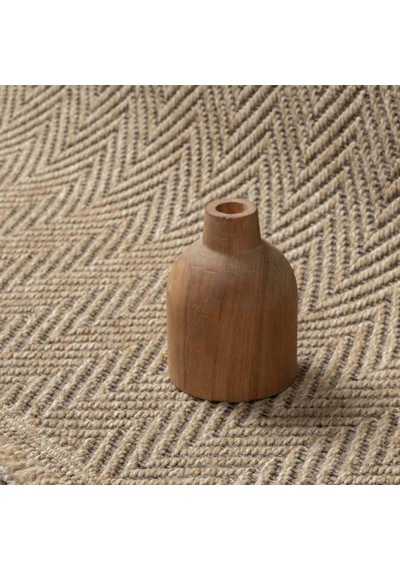 Kahve Bej Kılçık Desenli Modern Jüt Halı - L671kaın