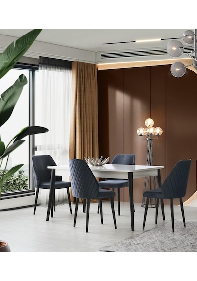 Mercan Mdf Salon Yemek Masa Sandalye Takımı 90x145 001 Mercan Mdf Salon Yemek Masa Sandalye Takımı 90x145 001