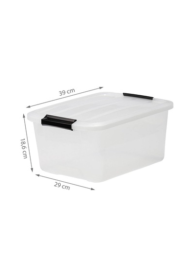Kapaklı Plastik Saklama Kutuları, 15l, 6'lı Set, Şeffaf