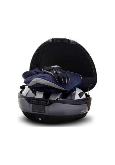 Motosiklet Arka Çanta Titanium Siyah Koyu Gri Motor Arka Topcase 48 Litre Çok Renkli