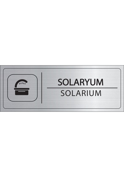 Mayeka Solaryum İsimlik Gümüş Metal Kapı İsimliği Levhası Yönlendirme Tabelası