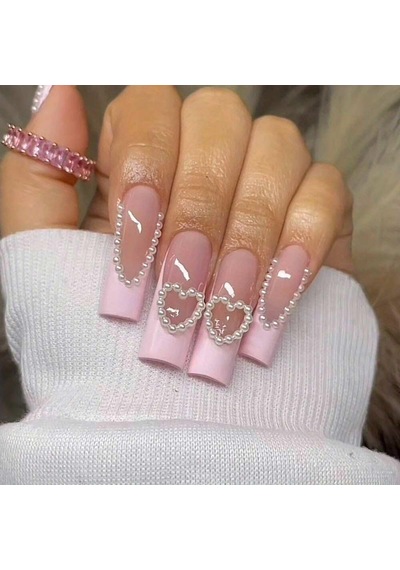 İnci Kalp Charm 10 Adet