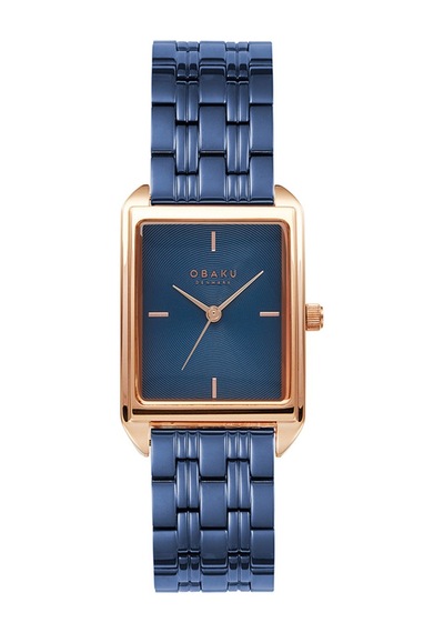 Obaku Denmark V293lxvlsl Quartz Çelik Mavi Lacivert Kadran 24 Mm Kadın Kol Saati Rose Gold