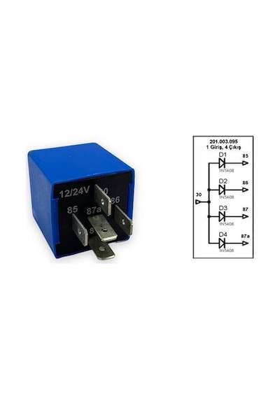 ELO 12V-24V DİOT ÜNİTESİ 1 GİRİŞ 4 ÇIKIŞ (ELEKTRONİK DEVRE KORUMA RÖLESİ)