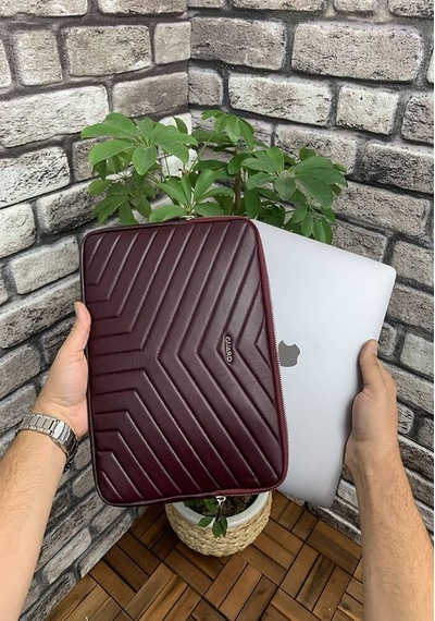 Guard Bordo Üçgen Desen Clutch Çanta
