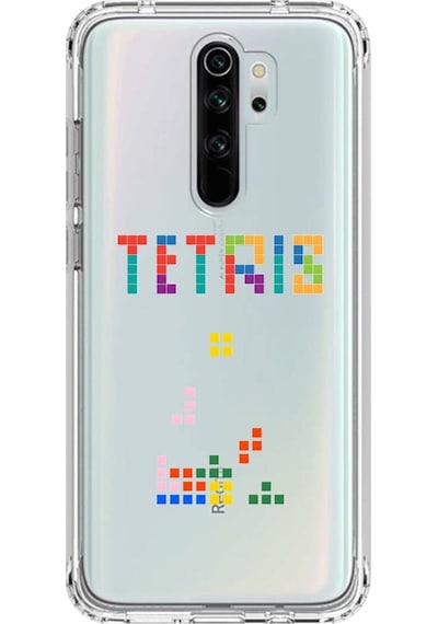 Xiaomi Redmi Note 8 Pro Uyumlu Şeffaf Kılıf 3 Tetris Tasarımlı