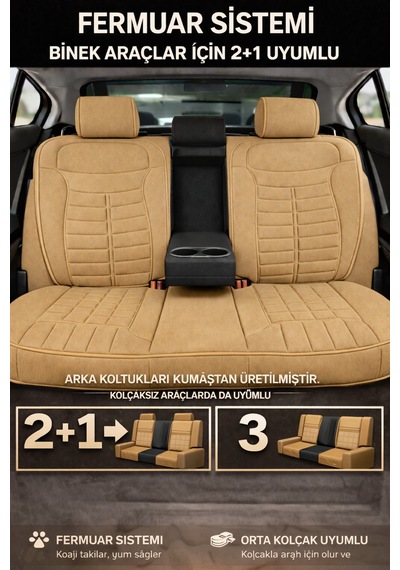Fiat Linea 2007 Ve Sonrası Uyumlu Mira Serisi Taba 5'li Oto Koltuk Minderi 24440785