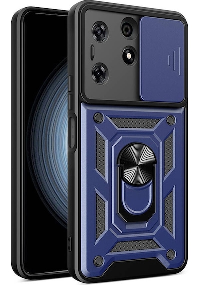 Tecno Spark 10 Pro İle Uyumlu Kılıf Magnetik Standlı Kamera Korumalı Sürgülü Kapak