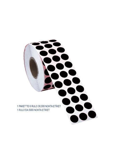 Tanex Işaretleme Nokta Etiketi 10Mm 5000Adt ⚫Siyah Nokta Etiket
