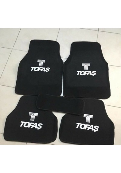 Tofaş Doğan Logolu Siyah Çift Katlı Halı Paspas Seti