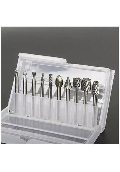 Zhltools Dremel Uyumlu Mini Oyma Gravür Uç Seti 10lu Tungsten Karbür, Ahşap, Metal, Plastik İçin