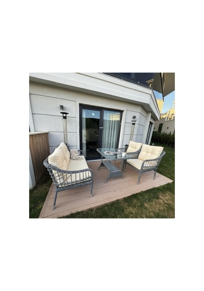 Kaş Galvanizli 2+1+1+sehpa Bahçe Balkon Mobilyası,gri Rattan/krem Kumaş Kaş Galvanizli 2+1+1+sehpa Bahçe Balkon Mobilyası,gri Rattan/krem Kumaş
