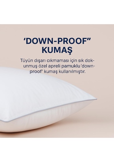 Eko 15 Kaz Tüyü Yastık 50x70 Cm %15 Gıdık Tüyü,%85 Sırt Tüyü, Uygun lı Doğal Yastık Genel