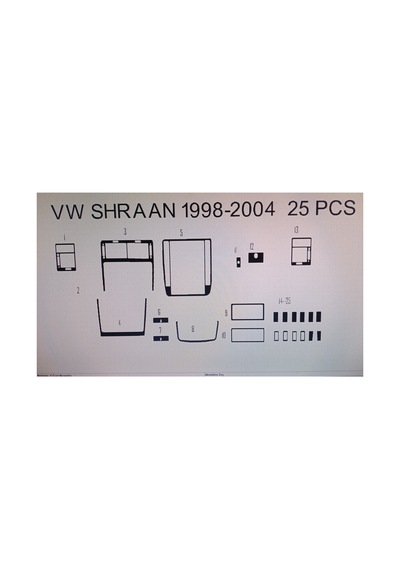 Wv Sharan 2000-2004 24 Parça Torpido Kaplama Renk Gri