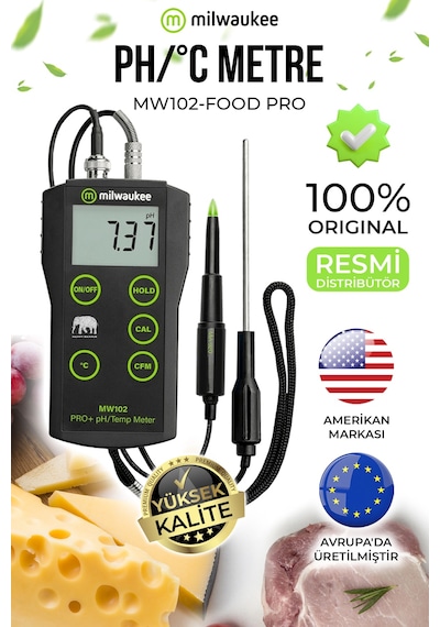Milwaukee Mw102-food Gıda Tipi Ph Metre Gıda Güvenliği Ve Üretim Kontrolü İçin