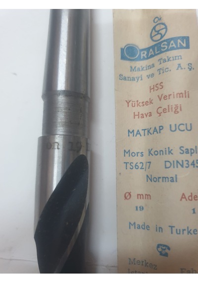 Mors Konik Saplı Matkap Ucu 19mm Dın 345