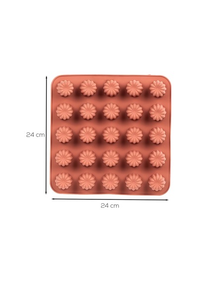 30044 Silikon 25li Muffin Kalıbı Çiçek Kek Kalıbı Kalıbı Kiremit 24 24cm Diğer