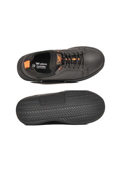 Walkway Siyah-turuncu Lastik Bağcıklı Comfort Rahat Tabanlı Erkek Çocuk Sneaker Balase F Siyah - Turuncu