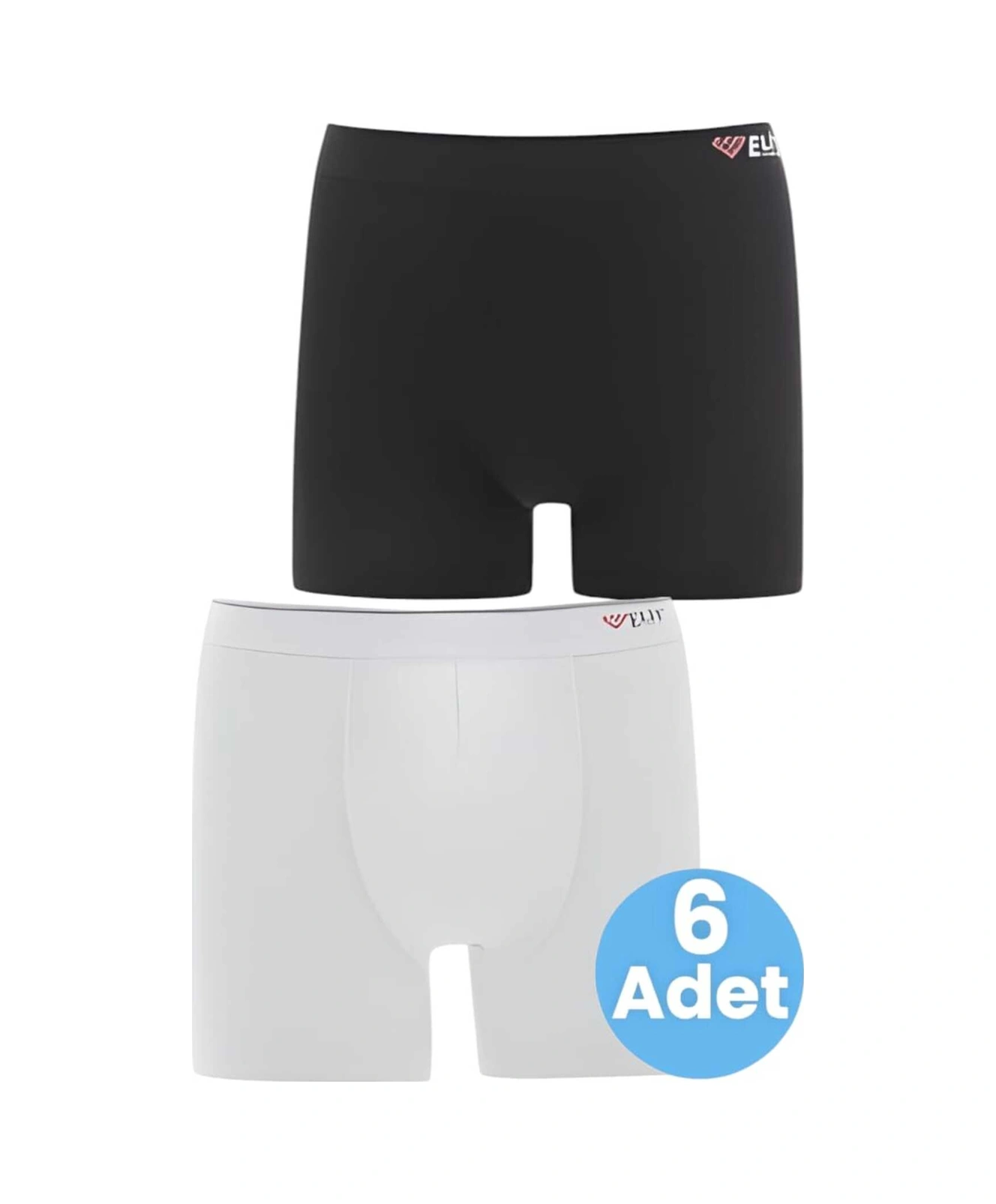Tezzgelsin Erkek 6'lı Likralı Pamuklu Boxer Siyah - Beyaz