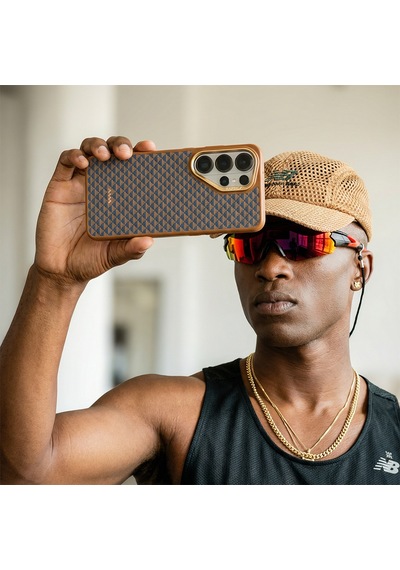 Galaxy S26 Ultra Uyumlu Kılıf M-safe Şarj Özellikli Raptic Aramid Skin Dual Serisi Kapak Gold-mavi Mavi - Gold