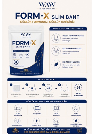 Form-x Slim Göbek Basen Bandı 30 Adet + Hindiba Kahvesi 150 G