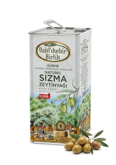 Vakfıkebir Natürel Soğuk Sıkım Sızma 5l 4800gr Zeytinyağı