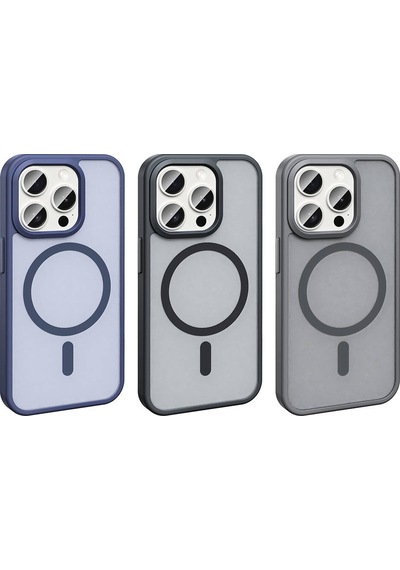 Apple Uyumlu iPhone 15 Pro Max Kılıf Magsafe Şarj Özellikli Mat Arka Yüzey Sio Kapak