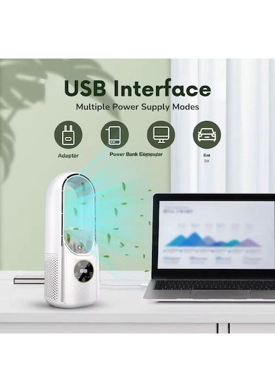 Rgb Modlu Dijital Göstergeli Sulu Masa Üstü Vantilatörü Usb Soğutucu Sessiz
