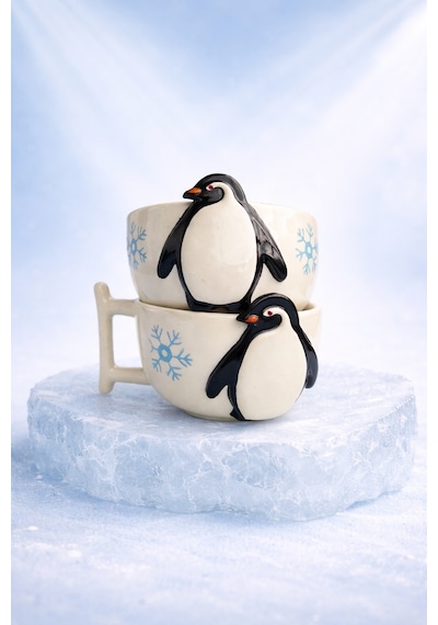 Meggdecor Lonely Penguin Seti Siyah Beyaz
