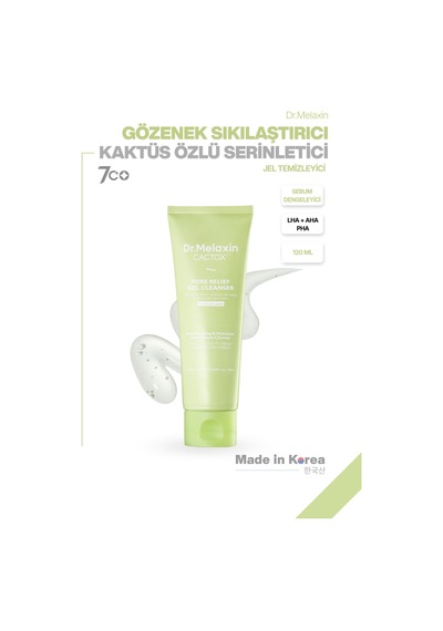 Cactox Gözenek Arındırıcı Sıkılaştırıcı Ferahlatıcı Yüz Temizleme Jeli 120ml