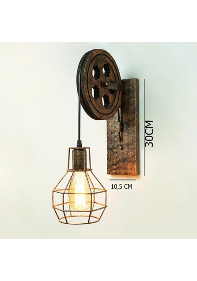 Loft Retro Kasnak Aplik Siyah