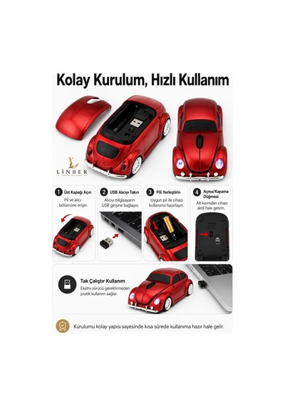 Klasik Kırmızı Beetle Vosvos Tasarımlı 2.4g Kablosuz Mouse Usb Alıcılı Kırmızı Araba Şeklinde Optik Mouse Çok Renkli Diğer Klasik Kırmızı Beetle Vosvos Tasarımlı 2.4g Kablosuz Mouse Usb Alıcılı Kırmızı Araba Şeklinde Optik Mouse Çok Renkli Diğer