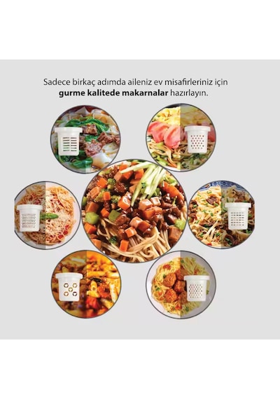 Pratik Otomatik Makarna Ve Erişte Yapma Makinesi Siyah