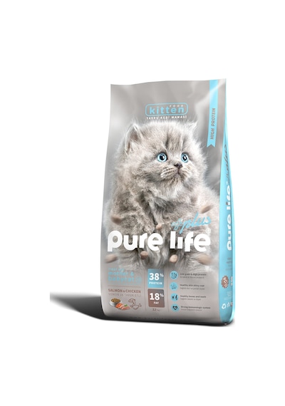 Pure Life Plus Somonlu Tavuklu Yavru Kedi Maması 12 KG