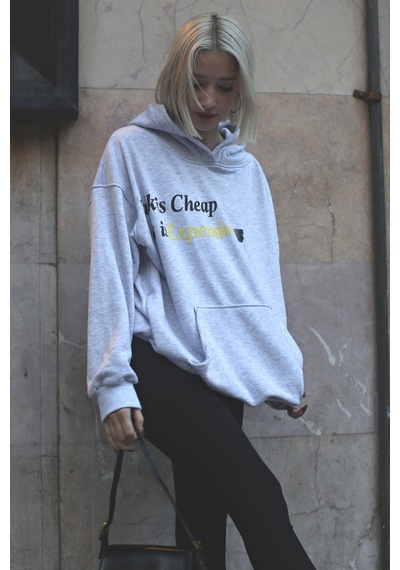 Madmext Karmelanj Baskılı Oversize Kapüşonlu Sweatshirt Mg1573 Çok Renkli
